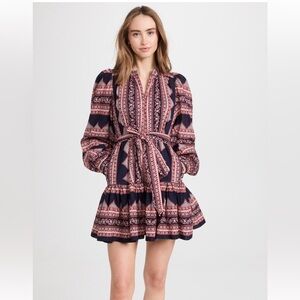 Sea New York Suzie Print Dress with belt- Navy and Red